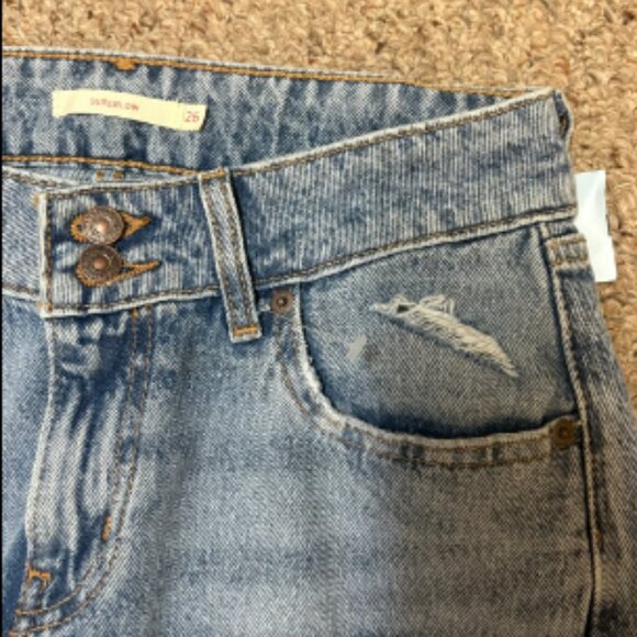 LEVIS LEVI'S LOOSE SUPER LOW TABLE TALK DESTROY JEANS NWOT 26 w - Picture 12 of 12